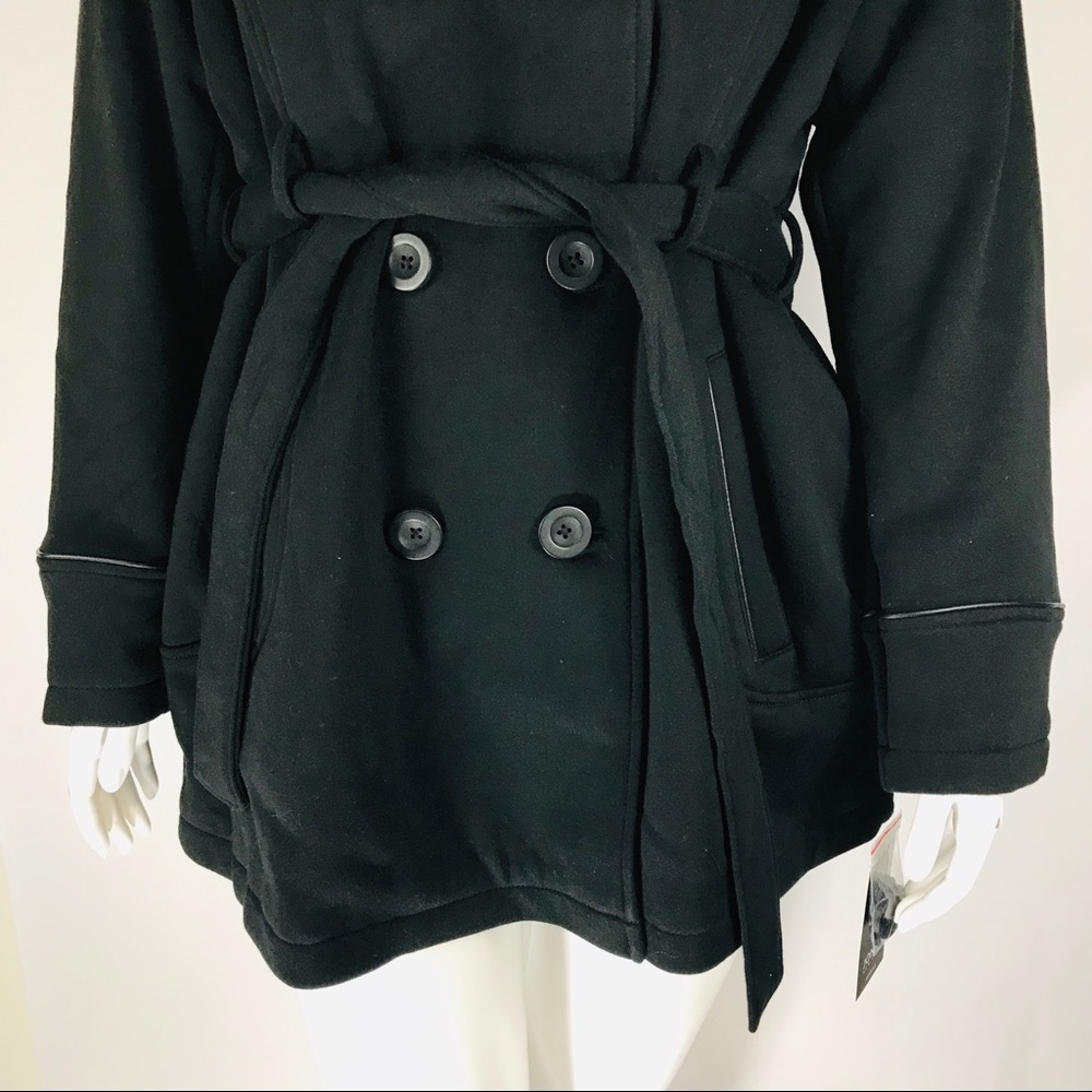 Jones New York Black Belted Coat Jacket Sz 1X - Picture 4 of 7